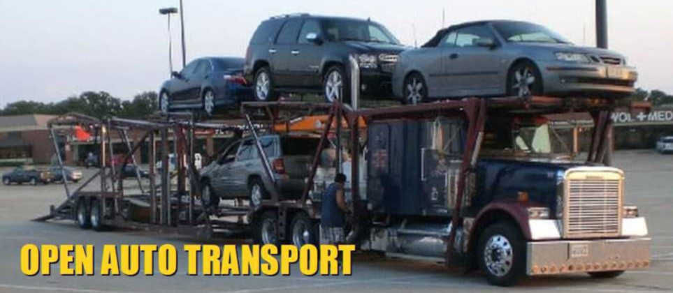 What is open auto transport? | An open car hauler full of vehicles.