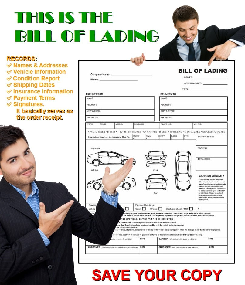 Bill of Lading is an important document in the open auto transport process.