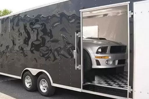 Enclosed Auto Carrier with Ford Mustang