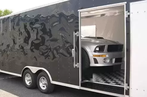 Enclosed Auto Carrier with Ford Mustang
